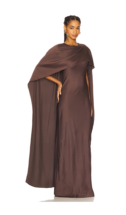 Simkhai Izel Cape Gown In Brown