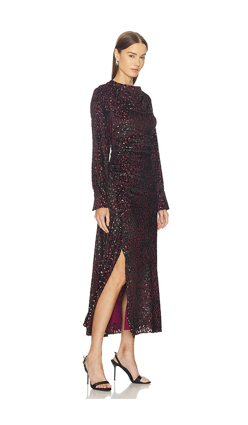  Simkhai Vestido A Media Pierna Drapeado Ashby En Color Burgundy Talla 0  (también En 10, 2, 4, 6, 8). 