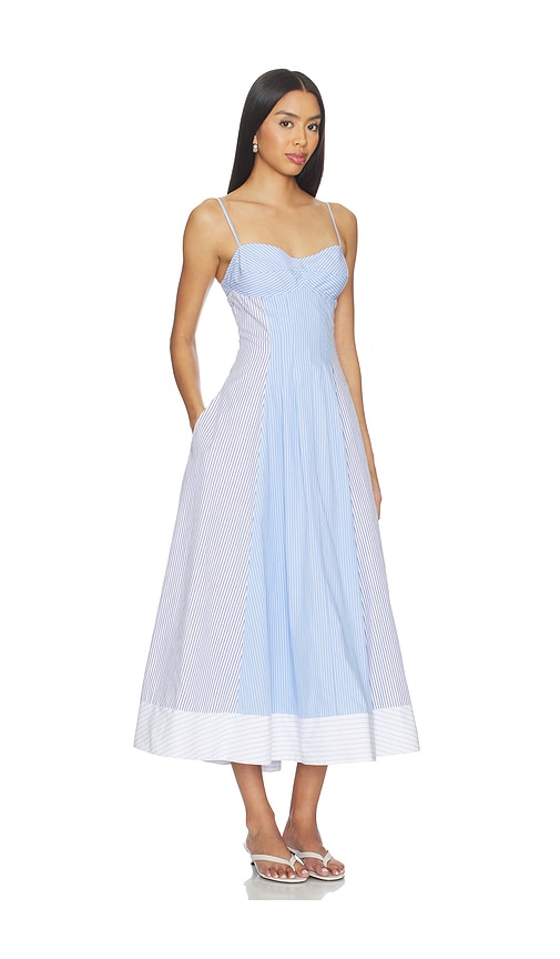 Simkhai Women's Chamberlain Cotton Midi Dress In Periwinkle Multi Stripe In Blue