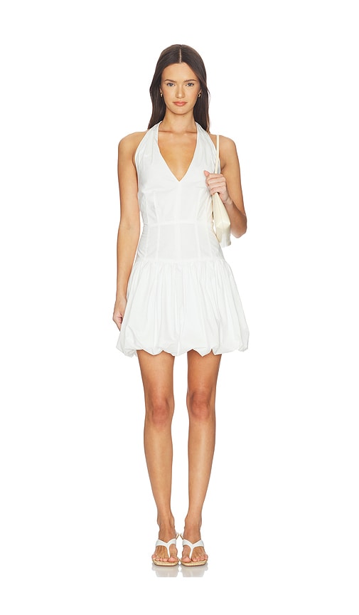 SIMKHAI Brooke Cotton Halter Mini Dress