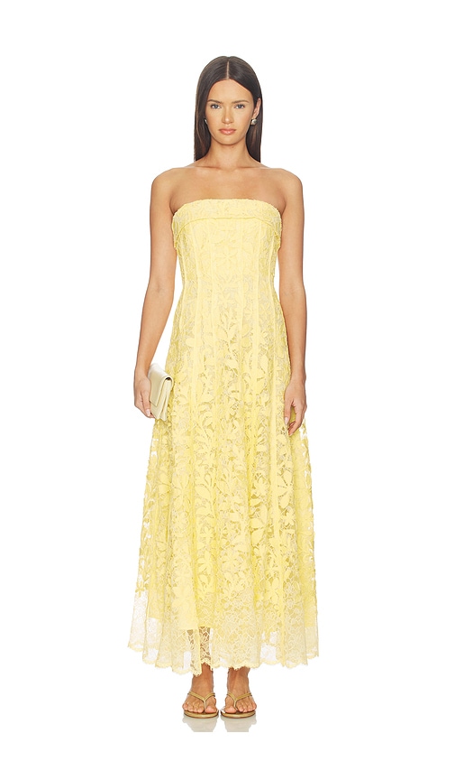 SIMKHAI Imogen Cotton Lace Bustier Midi Dress
