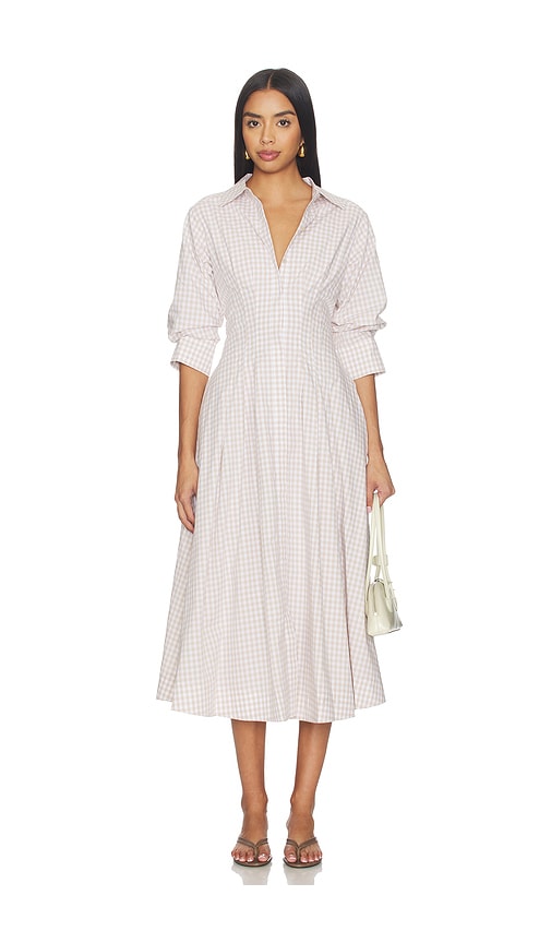 SIMKHAI Jazz Pintuck Midi Dress