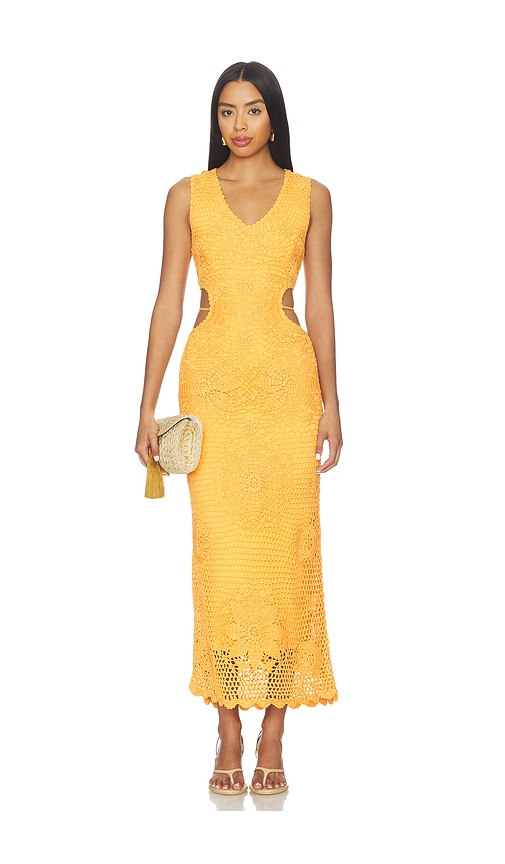 SIMKHAI Lyla Crochet Midi Dress