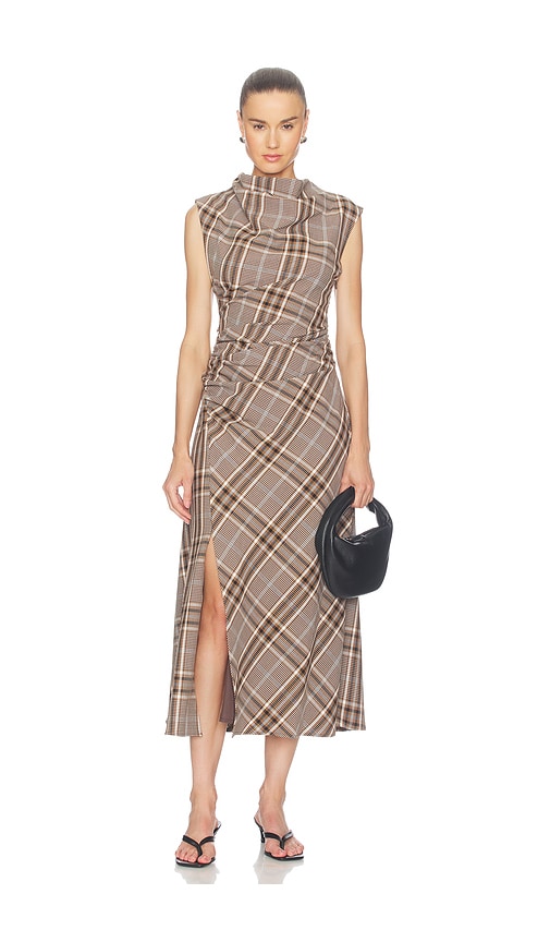 Burke Sleeveless Draped Midi Dress