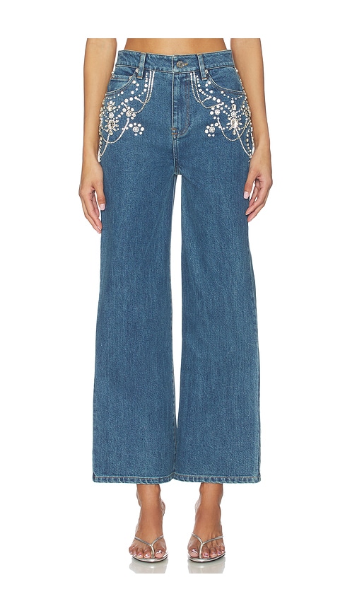 SIMKHAI Jude Mid Rise Crop Wide Leg Jean