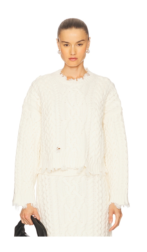 Simkhai Feliz Cropped Sweater In White