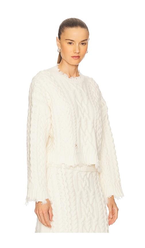 Simkhai Feliz Cropped Sweater In White