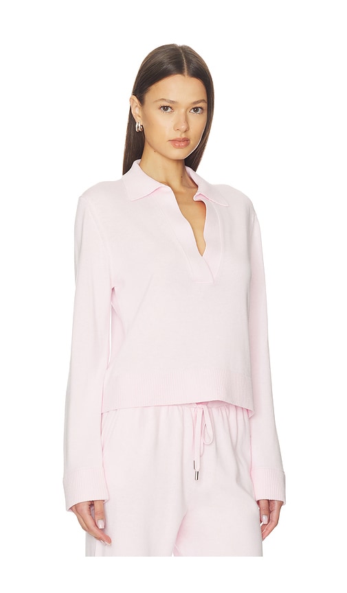 Simkhai Long Sleeve Polo In Pink