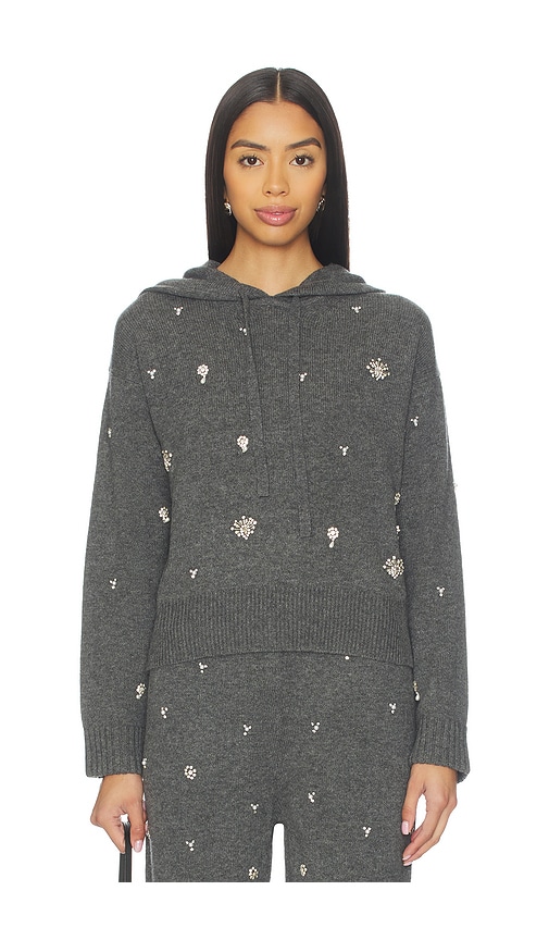 Simkhai Karmen Embellished Hooded Top In Gray