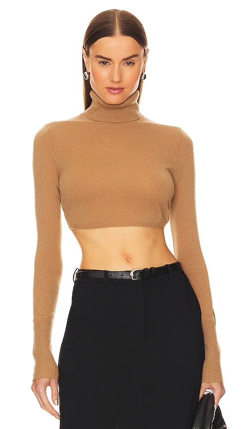 Simkhai Brie Cropped Sweater In Tan