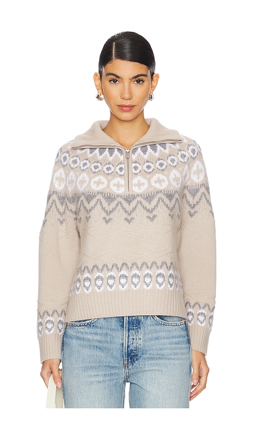 Simkhai Eliah Half Zip Pullover In Dark Sand Multi