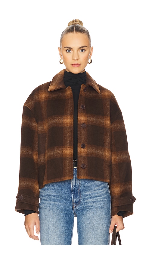 Simkhai Colby Plaid Jacket In Brown