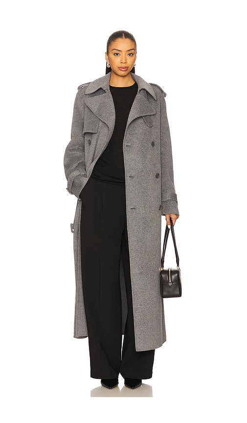 Simkhai Rumi Belted Long Coat In Brown
