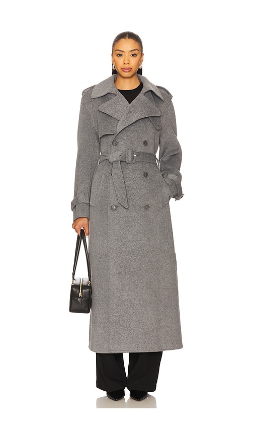 Simkhai Rumi Belted Long Coat In Brown