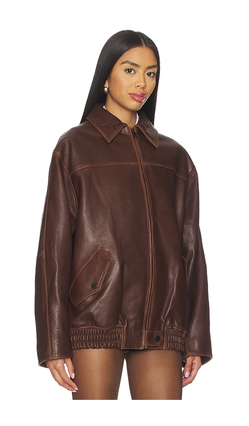 Simkhai Huntington Oversized Jacket Distressed Chocolate In Brown