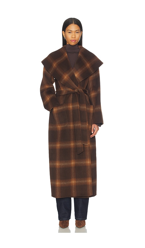 Simkhai Mulholland Plaid Robe Coat In Multi