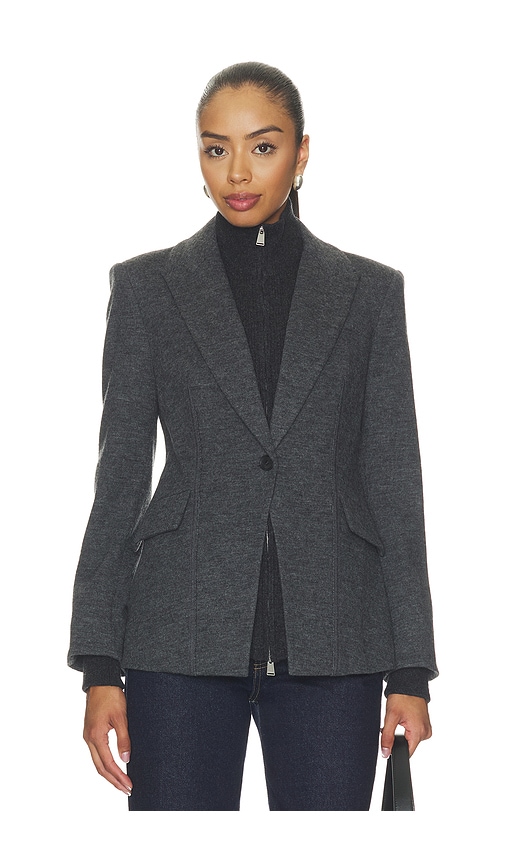 SIMKHAI Auden Knit Combo Blazer en Charcoal Taille 4 Also en 0 2 6 8 10 819 €