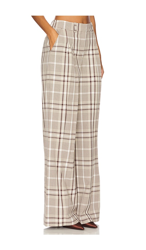 Shop Simkhai Leroy Pleated Wide Leg Pant In Tan