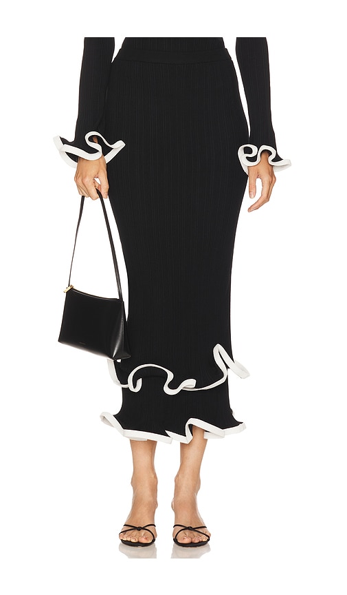 Simkhai Ruffled Midi Skirt In Black