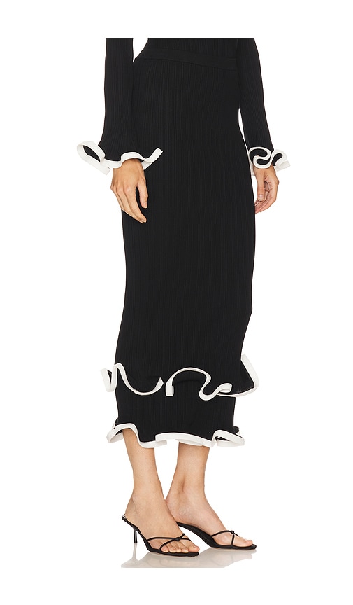 Simkhai Ruffled Midi Skirt In Black