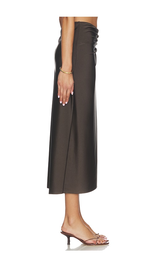 Simkhai Eiana Stretch Satin-jersey Coverup In Brown