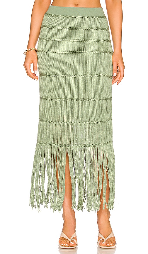 SIMKHAI Cordelia Skirt in Jade