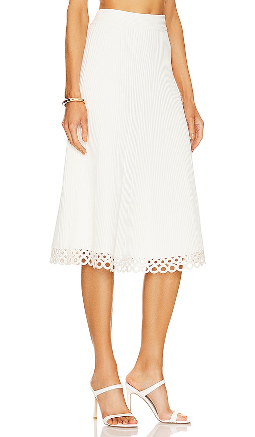 Shop Jonathan Simkhai Livina Crochet Rings Midi Skirt In White