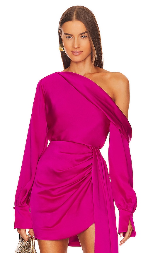 SIMKHAI Alice One Shoulder Top in Bougainvillea