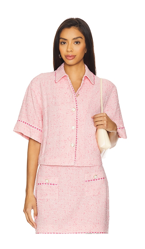Khloe Short Sleeve Button Down in Pink. - size L (also in M, S, XS) - SIMKHAI - Modalova