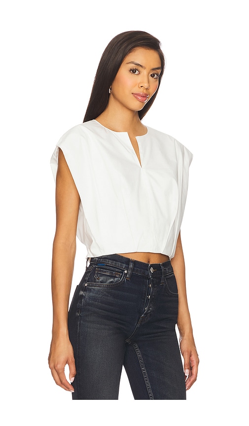 Simkhai Wrenli Cotton Pleated Top In White