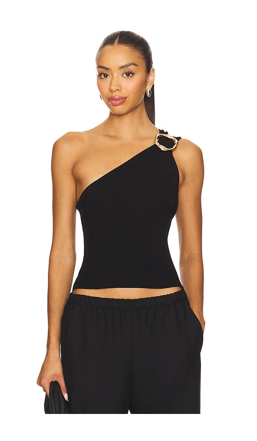 Fenix One Shoulder Top in Black. - size XS (also in L, M, S)