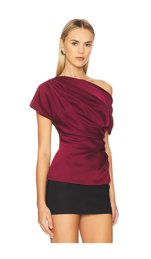 Simkhai Phoebe Draped Top In Red