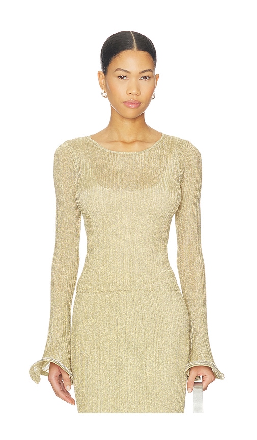 SIMKHAI Maebry Long Sleeve Crewneck Top