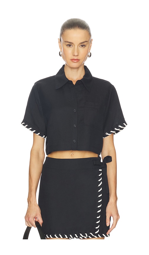 Simkhai Auggie Camp Shirt In Black