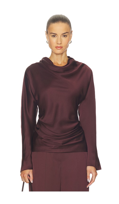 SIMKHAI Victoria Long Sleeve Draped Top