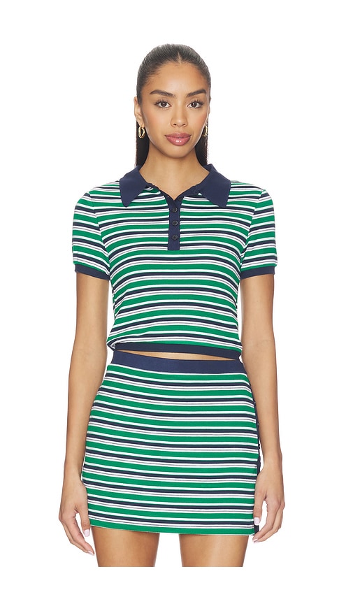 Simkhai Marnie Knit Polo In Green