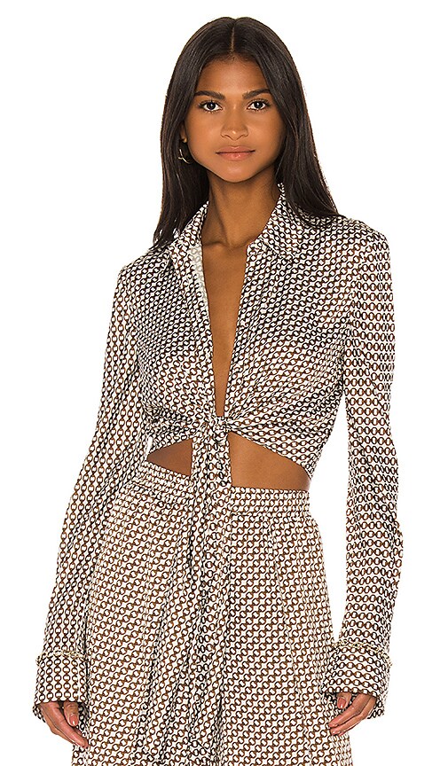 Chain Print Front Twist Top