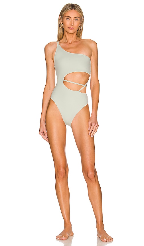 SIMKHAI Stormi Strappy One Piece in Lichen