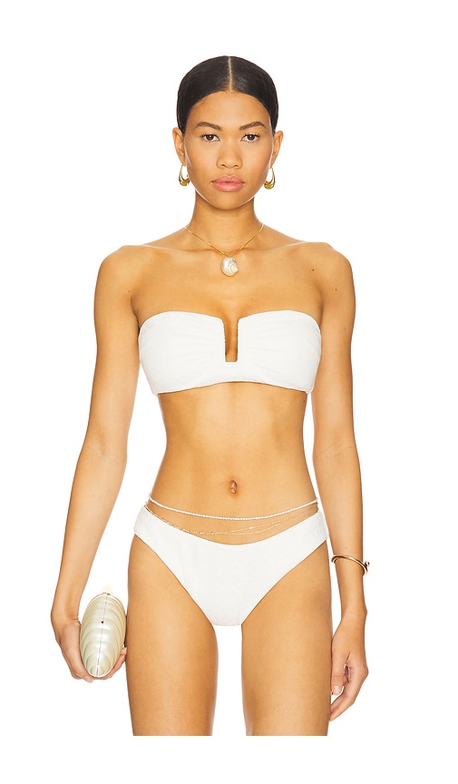 Sandra Bandeau Bikini Top in Ivory. - size XS (also in L, M, S)