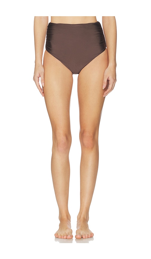 SIMKHAI Teya High Waisted Ruched Bikini Bottom
