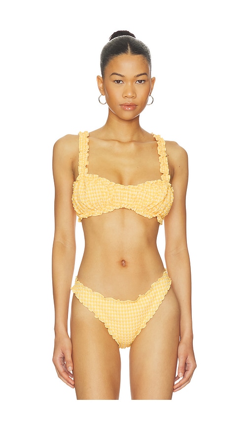 SIMKHAI Evander Ruched Bikini Top