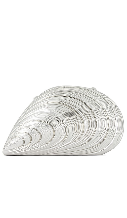  Simkhai Clutch Bridget In Metallic Silver. 