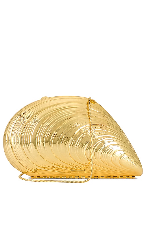 Shop Simkhai Bridget Oyster Shell Clutch In Gold