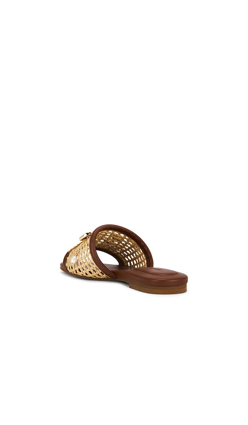  Simkhai Sandale Caspian Raffia Netted Flat In Brown. Größe 37. Also In 38, 40. 