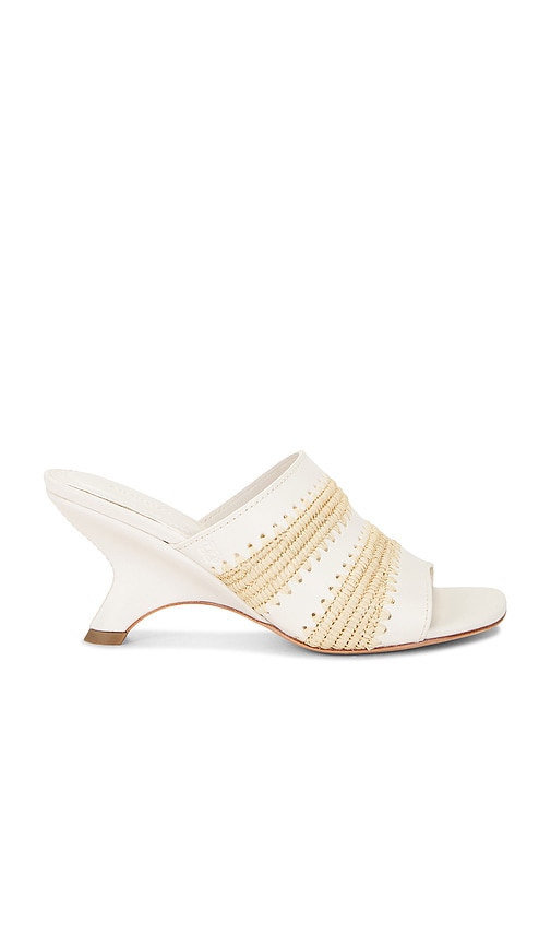 Shadow Mule Raffia Sandal in Cream. - size 39 (also in 36, 37, 38, 40)