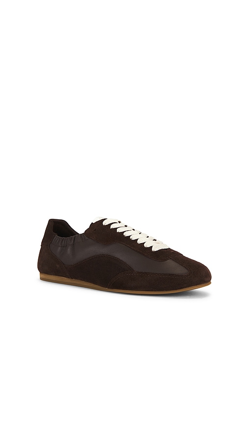 Simkhai Eden Elasticized Leather Combo Sneaker In Brown