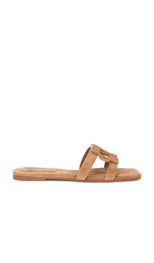 SIMKHAI Monogram Suede Flat Slide