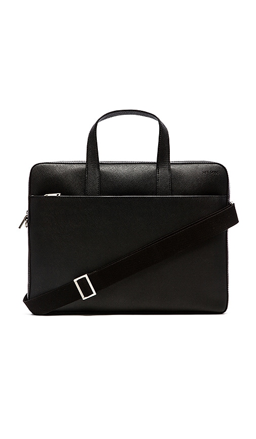 Jack Spade Barrow Leather Slim Brief in Black REVOLVE