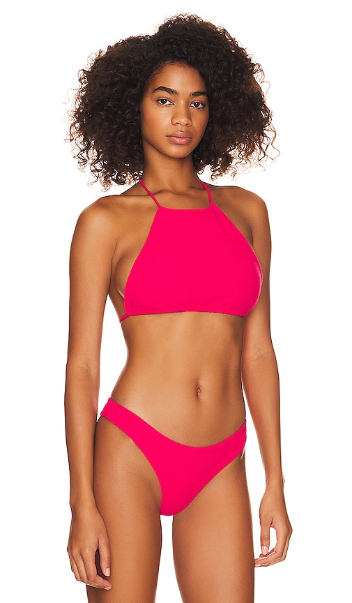 Shop Jade Swim Gia Bikini Top In Fuchsia Terry