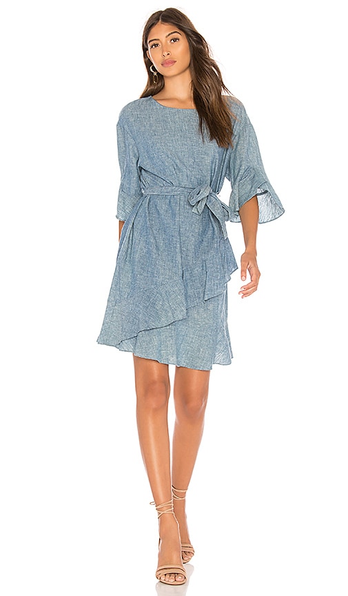 Ruffled Denim Mini Dress 